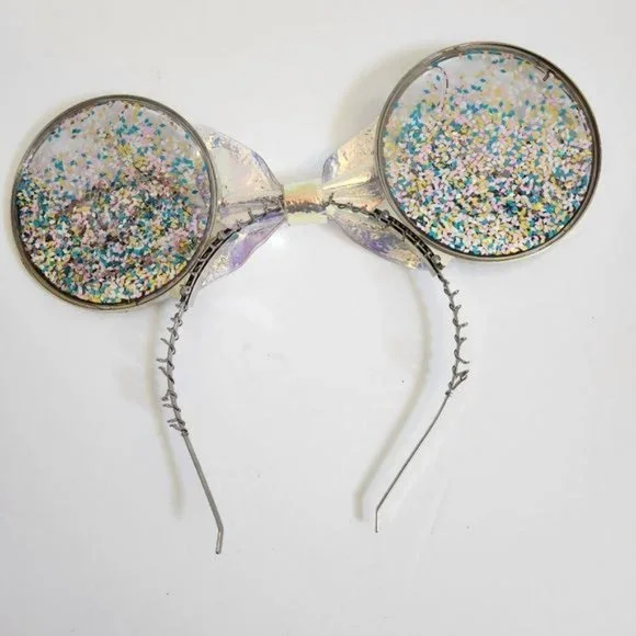 Minnie Mouse Shaker Ears Headband Clear Sequin Ears - Picture 5 of 7